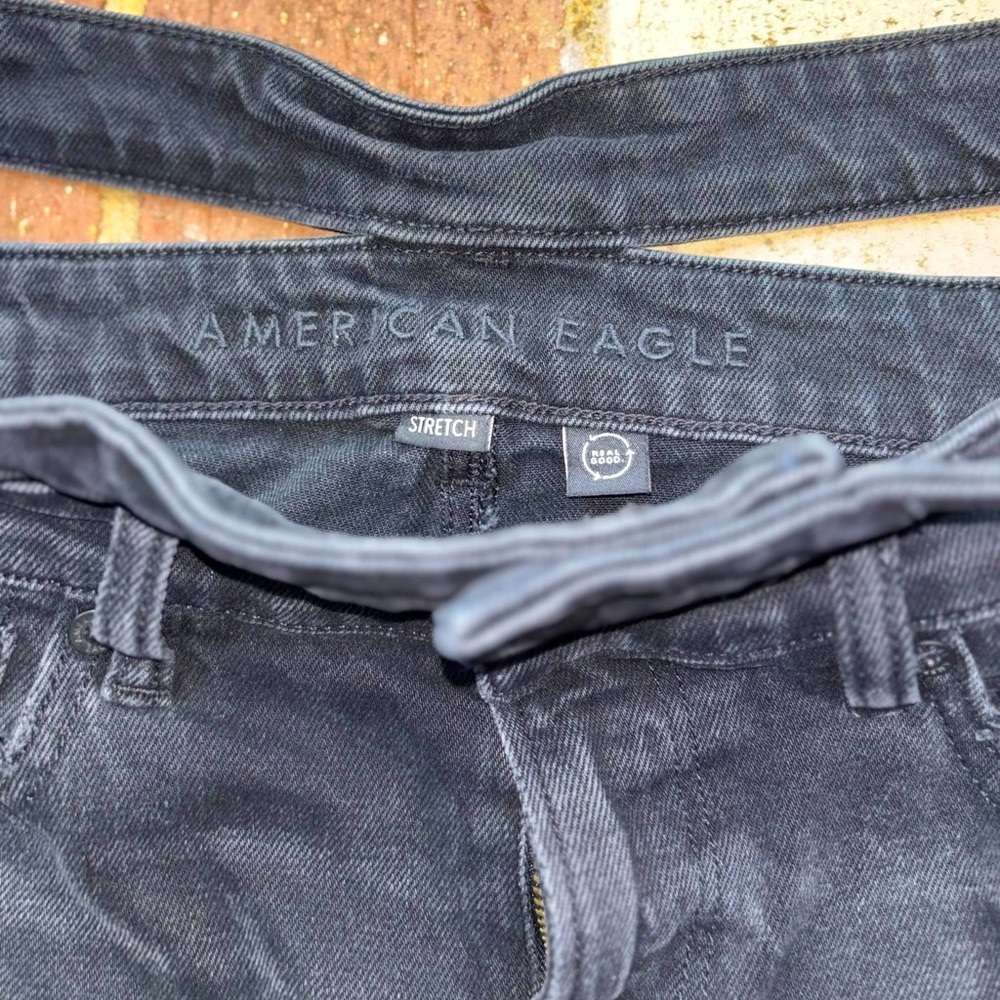 American Eagle Unique Split Super High-Rise Baggy… - image 7